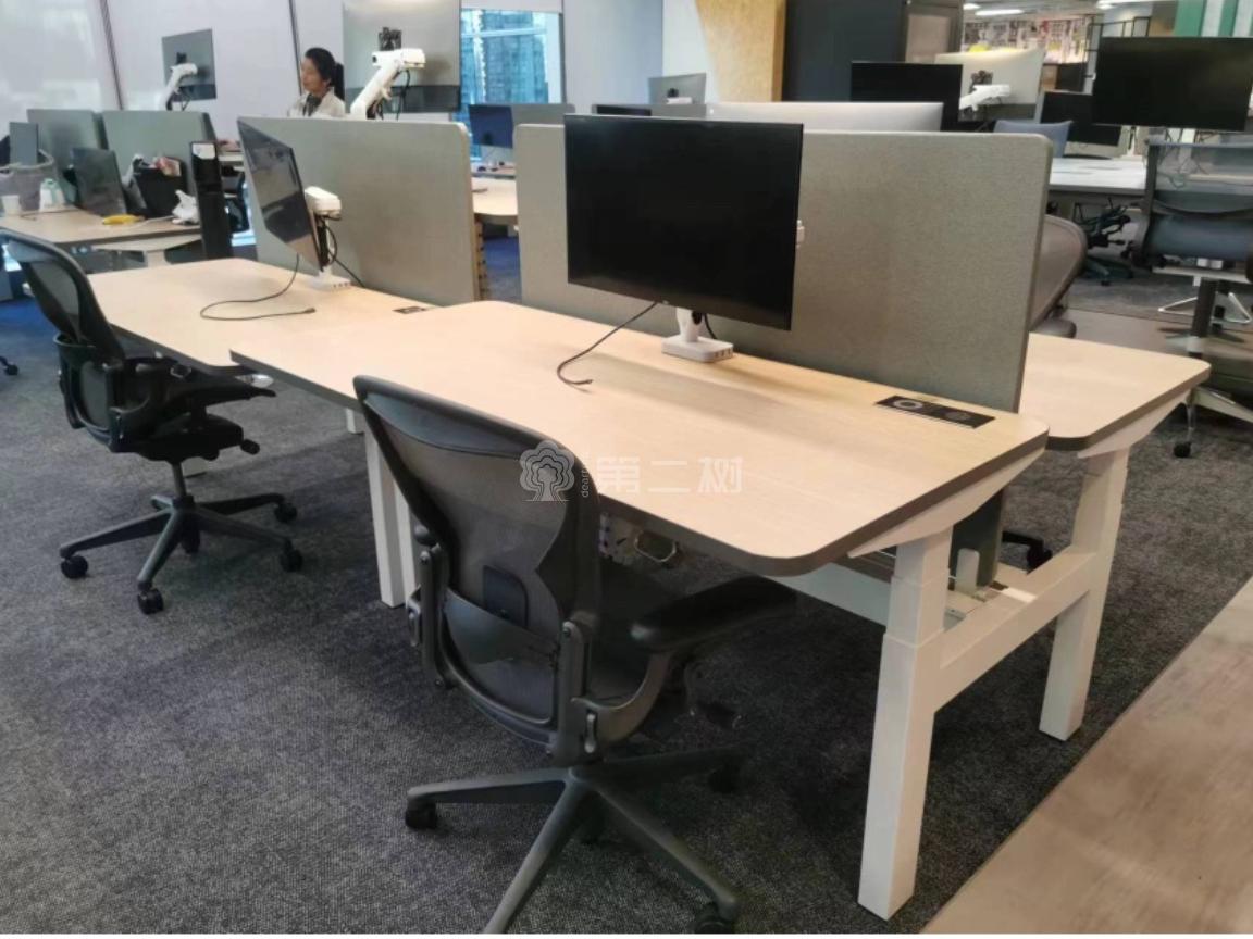 赫曼米勒二手電動陞降桌辦公桌電腦桌對坐職員桌